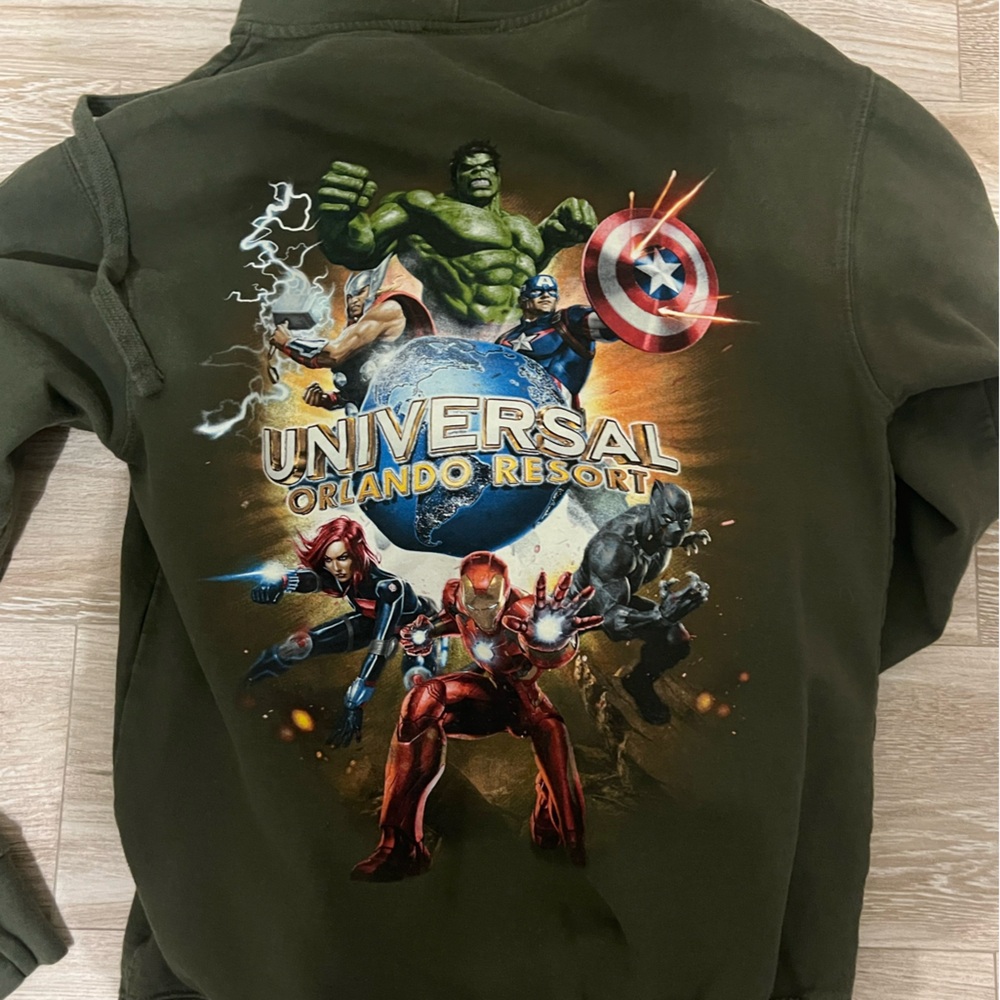 Green zip-up hoodie Universal Studios Orlando